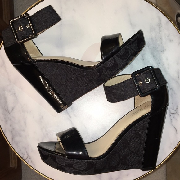 Coach Shoes - COACH patent leather wedges